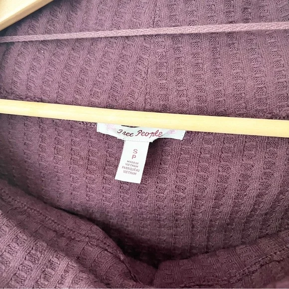 Free People Juicy Long Sleeve Waffle Knit Thermal Top Date Night S NWT - Picture 5 of 10